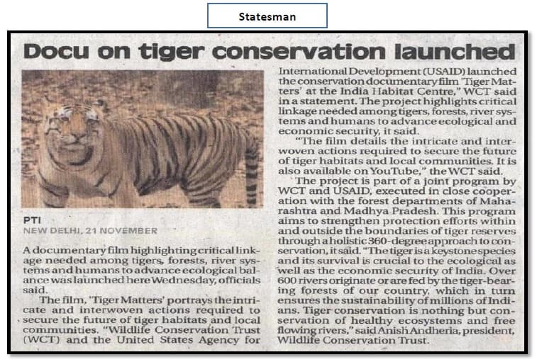 Media Coverage - Wildlife Conservation Trust