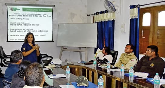 Tightening The Noose On Wildlife Crime - WCT’s forensics trainer Samyukta introducing forest guards to the basic, theoretical principles of forensics.