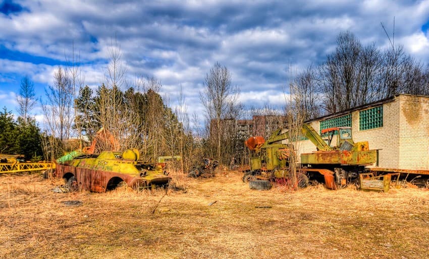 Militia/police station in Pripyat near Chernobyl.