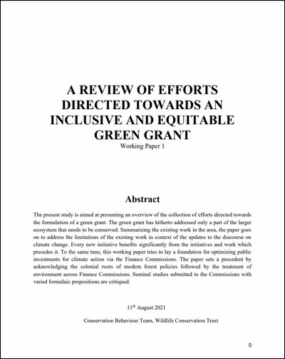 A Review of Efforts Directed Towards an Inclusive and Equitable Green Grant